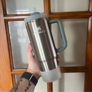 30oz Stanley Quencher - Brushed Stainless Steel - With Clear Boot